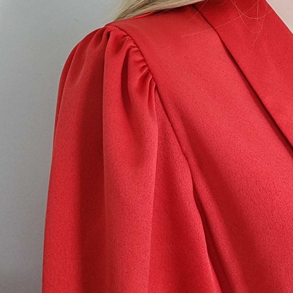 CLOSET RED DRESS SATIN RUFFLE MINI DRESS 8 - Picture 9 of 12